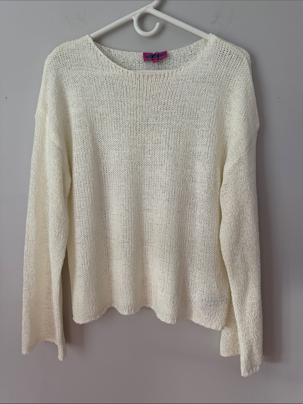 🆕 Edikted - Women's Drop Shoulder Light Knit Sweater - White - Medium